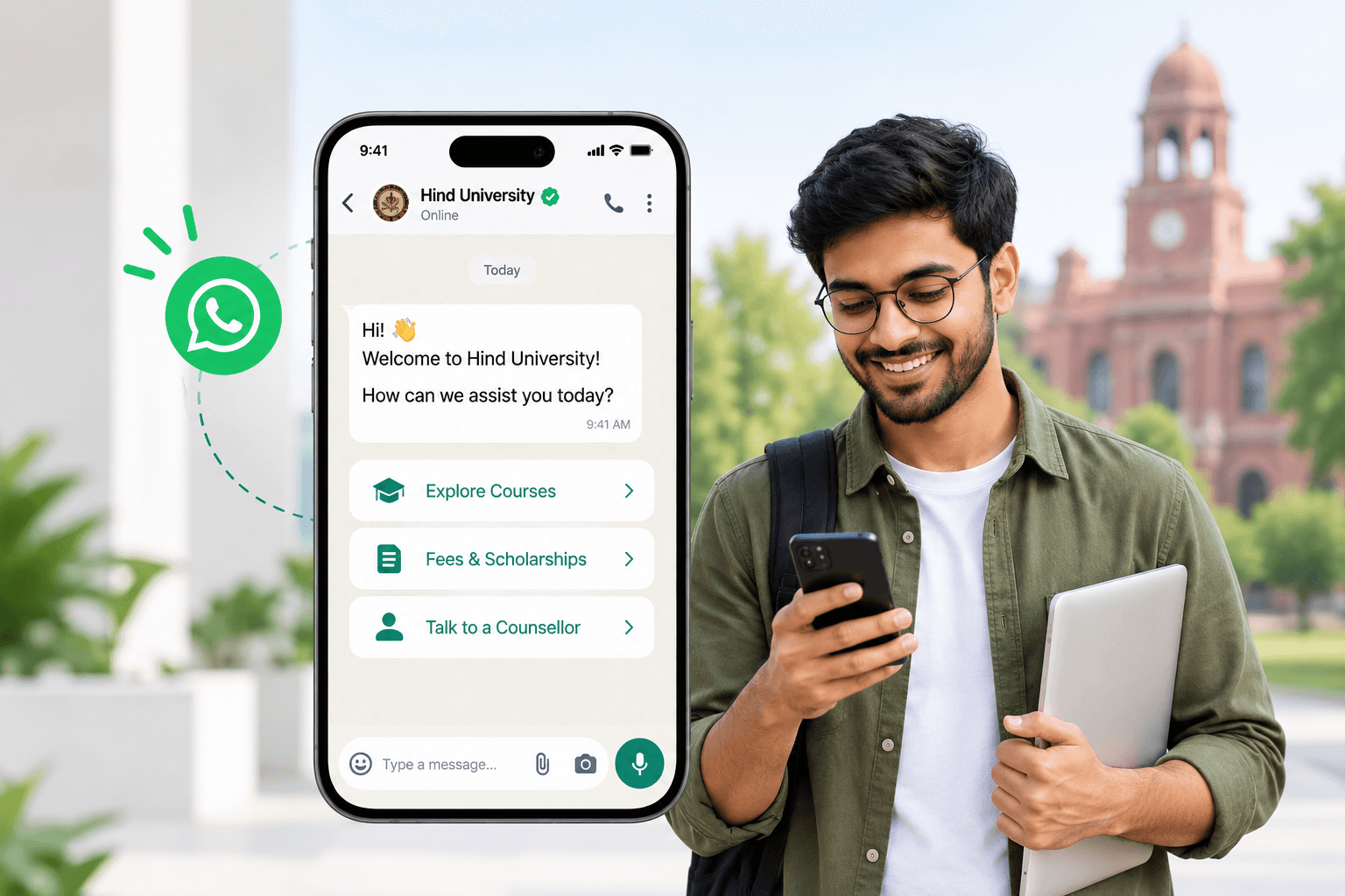 Achieve 35% growth in admissions with WhatsApp automation